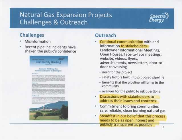 Challenges & Outreach --Spectra Energy, in Spectra Energy -- Be the Best it Can Be, by Mike Benard, for Shale Property Rights, 16 December 2013