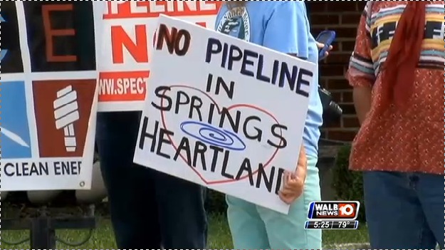 625x351 No Pipeline in Springs Heartland, in Stills from WALB about Leesburg pipeline hearing, by John S. Quarterman, for SpectraBusters.org, 10 July 2014