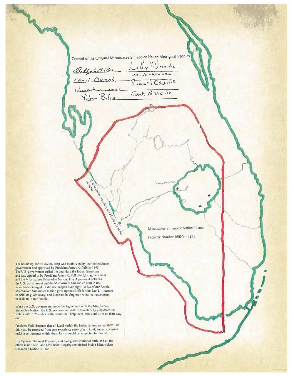 1000x1275 1845 Indian Boundary, in Council of the Original Miccosukee Simanolee Nation, by John S. Quarterman, for SpectraBusters.org, 21 November 2013