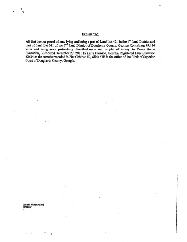 600x777 Page-10 Limited Warranty Deed, Down Home Plantation to Sabal Trail (3 of 5), in We grow increasingly concerned, by Dougherty County Commission, 25 August 2014