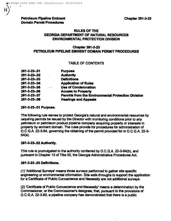 600x773 H: GA-EPD Petroleum Pipeline Eminent Domain Permit Procedures (1 of 6), in Resurvey all the properties, by Bill Kendall, for SpectraBusters.org, 29 September 2014