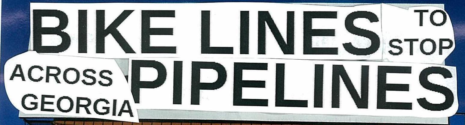 1546x417 Headline, in Bike Lines to stop Pipe Lines, by Gretchen Elsner, 21 November 2014