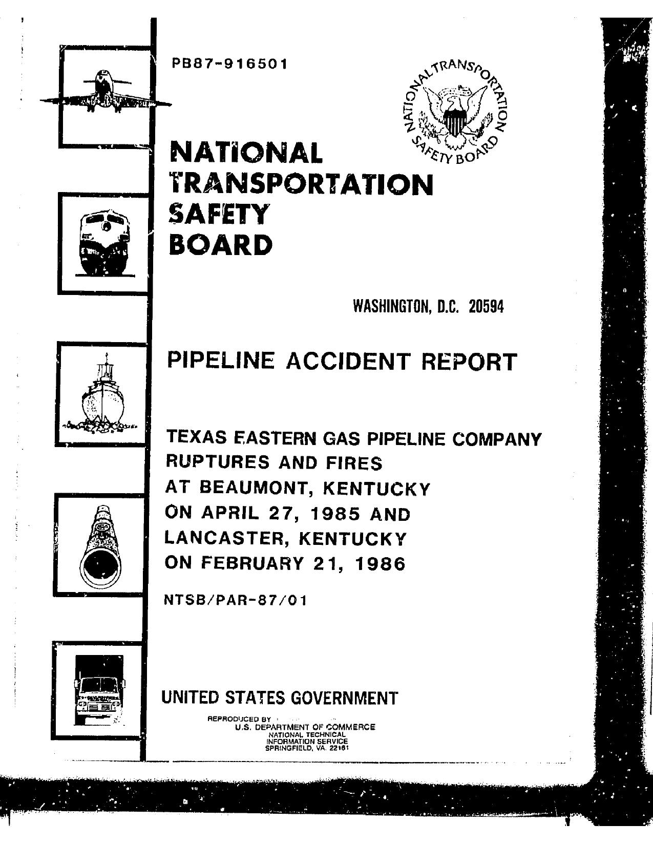 1275x1650 at Beaumont, Kentucky on April 27, 1985 and Lancaster, Kentucky on February 21, 1986, in Texas Eastern Gas Pipeline Company Ruptures and Fires, by John S. Quarterman, for SpectraBusters.org, 18 February 1987