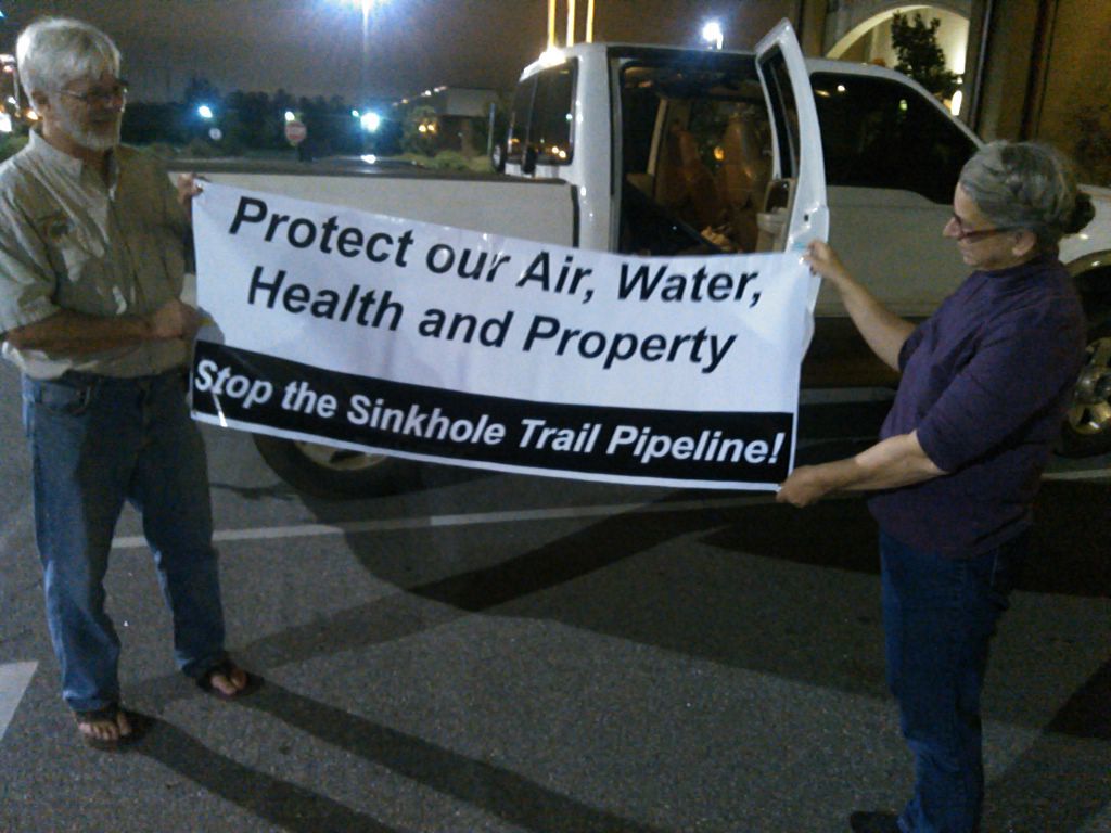 1024x768 Gordon Rogers, Flint Riverkeeper and Gretchen Quarterman, WWALS Watershed Coalition, in Stop the Sinkhole Trail Pipeline, by John S. Quarterman, for SpectraBusters.org, 4 November 2015